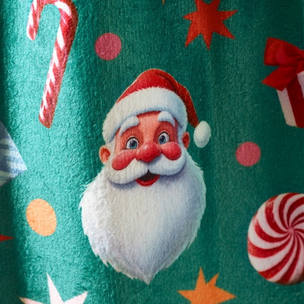 Zaļš mikroplīša pleds ar Ziemassvētku motīvu 130x170 cm Christmas Icons – Catherine Lansfield-image-2