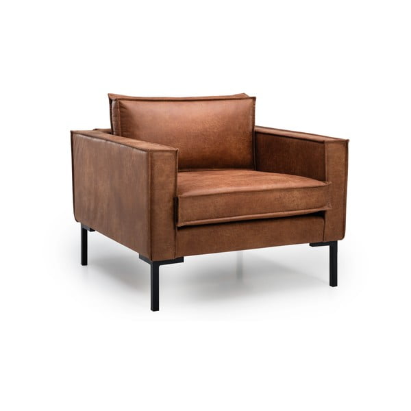 Konjaka brūns atpūtas krēsls no ādas imitācijas Scandic Rate