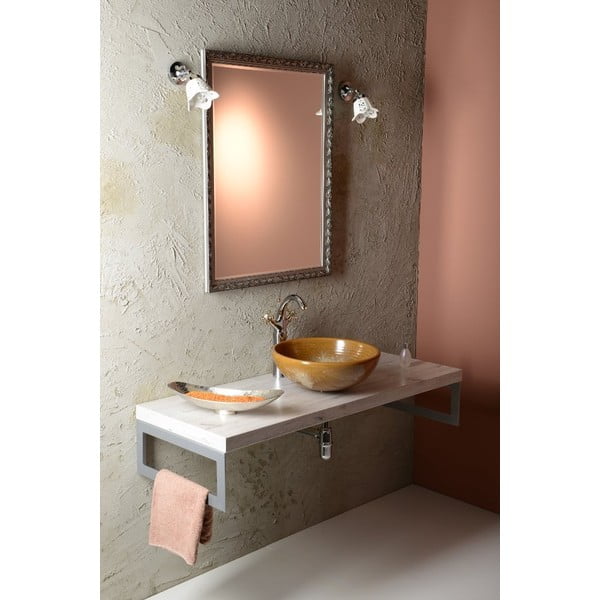 Spīdīgas sudraba krāsas/zelta krāsas stāvošs jaucējkrāns izlietnei Antea – Sapho-image-3