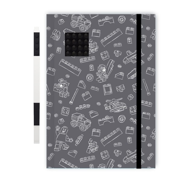 Melnbalta A5 blociņš ar melnu LEGO® pildspalvu, 96 lappuses-image-1