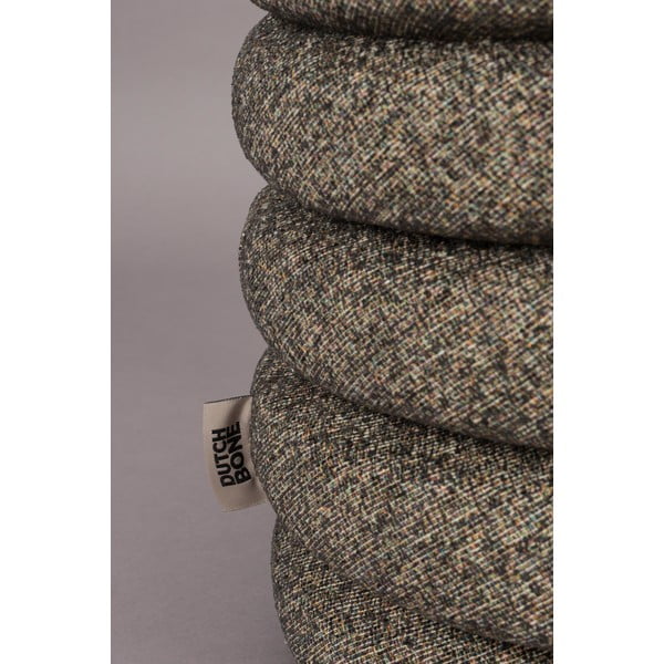 Brūns pufs no buklē auduma Fern – Dutchbone-image-2