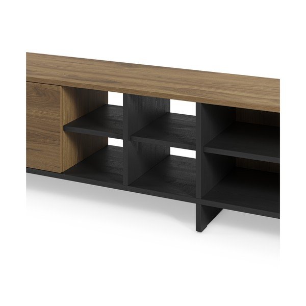 Melns/dabīga toņa TV galdiņš ar ozolkoka imitāciju 230x44x36 cm Cequoia – Marckeric-image-4