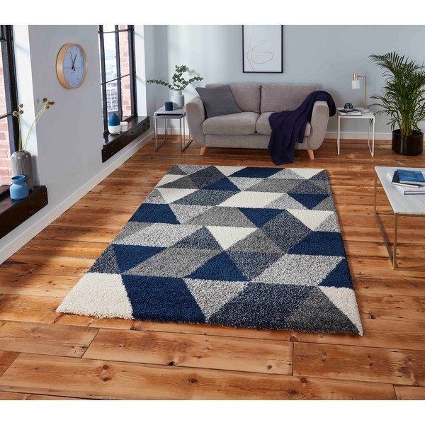 Zili pelēks paklājs Think Rugs Royal Nomadic Angles, 160 x 220 cm-image-1