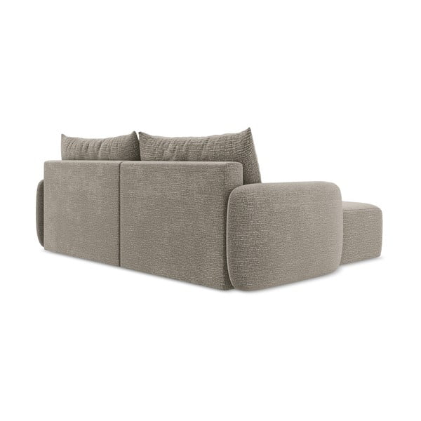 Bēšs salokāms/ar uzglabāšanas vietu stūra dīvāns (ar kreiso stūri) Kalena – Makamii-image-4