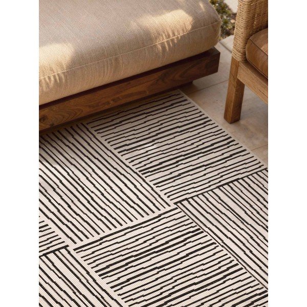 Melns/krēmkrāsas iekštelpu un āra paklājs 120x170 cm Haringey Nightingale – Ted Baker-image-2