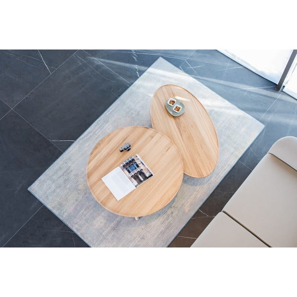 Apaļš žurnālgaldiņš no ozolkoka dabīgā tonī ø 100 cm Mu – Gazzda-image-2