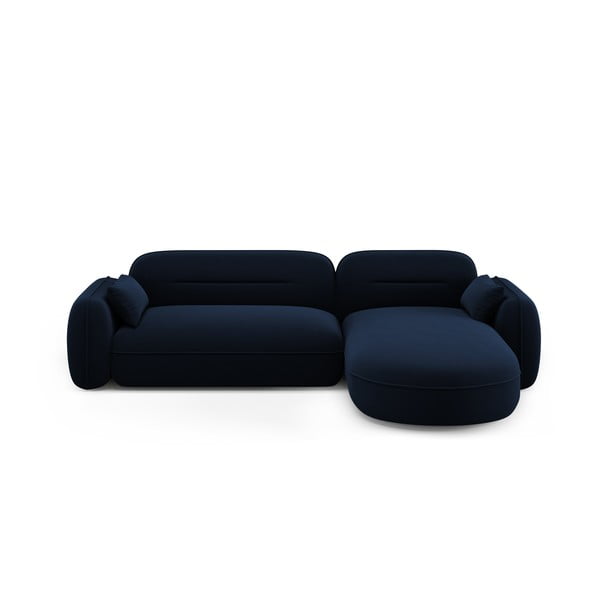 Tumši zils samta stūra dīvāns (ar labo stūri) Audrey – Interieurs 86