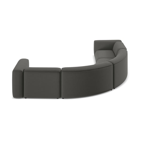 Pelēks samta stūra dīvāns Ekahi – Makamii-image-4