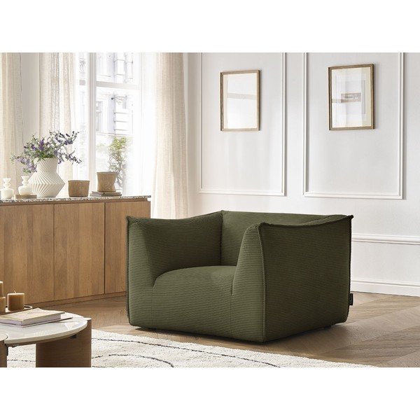 Zaļš velveta atpūtas krēsls Giorgia – Bobochic Paris-image-1