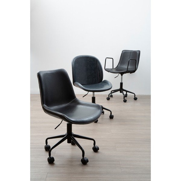 Melns mākslīgās ādas biroja krēsls Branson – Premier Housewares-image-4