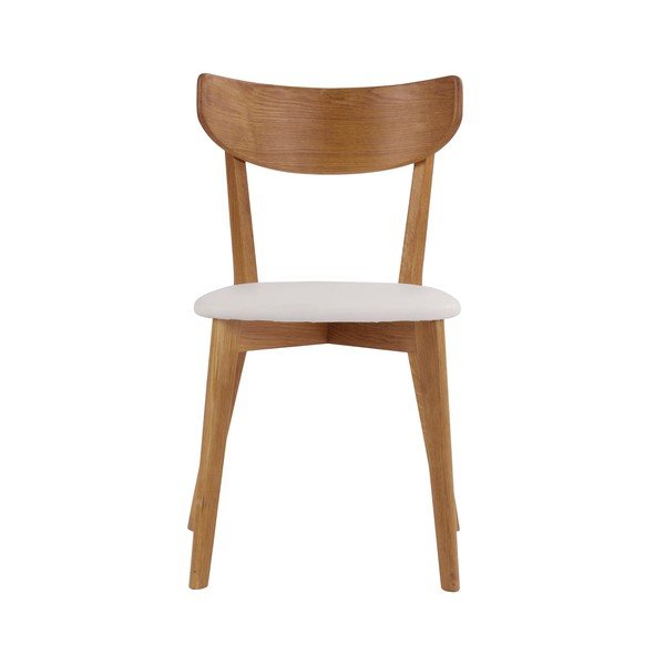 Brūns ozolkoka pusdienu krēsls ar baltu sēdekli Rowico Ami-image-2