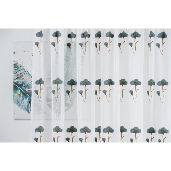 Balts/zils dienas aizkars 140x260 cm Elba – Mendola Fabrics-image-1
