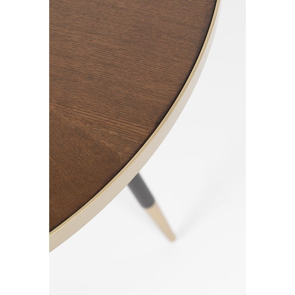 Apaļš ēdamgalds ar valrieksta koka imitācijas galda virsmu ø 91 cm Denise – White Label-image-2