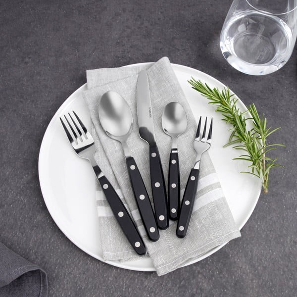 Nerūsējošā tērauda karote ar melnu rokturi Nirosta Oslo-image-1