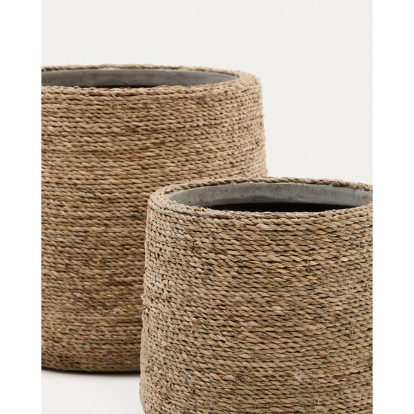 Puķu poda apvalki (2 gab.) no cementa ø 35 cm Sigal – Kave Home-image-1