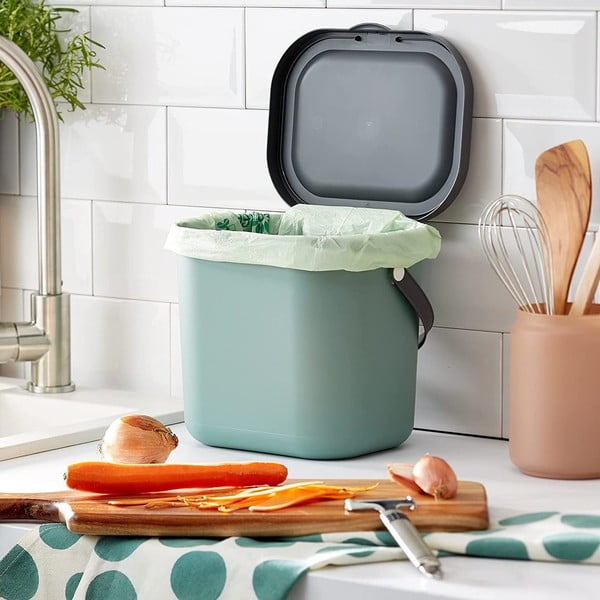 Zaļš kompostējamo atkritumu konteiners 6 l Albula – Rotho-image-1
