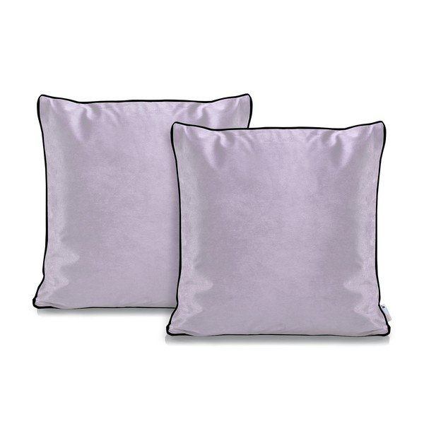 2 gaiši violetas spilvendrānas DecoKing Rimavelvet Lilac, 45 x 45 cm-image-1
