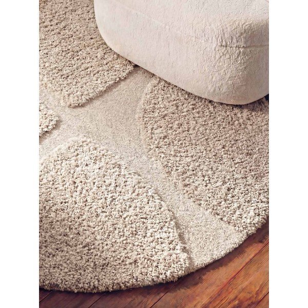 Krēmkrāsas ar rokām darināts apaļš paklājs ø 160 cm Lambeth Jasper – Ted Baker-image-2