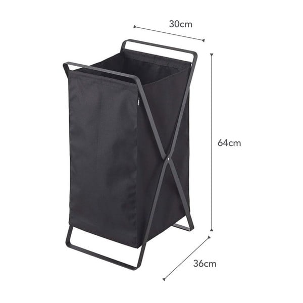 Melns salokāms veļas grozs YAMAZAKI Tower Laundry-image-2