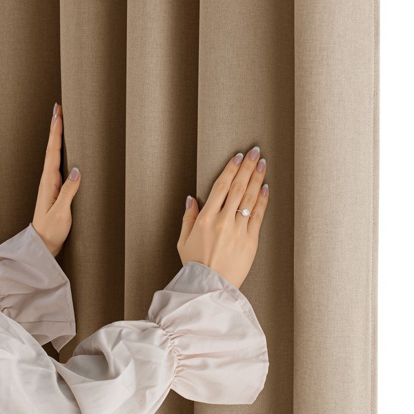 Bēšs daļēji gaismu necaurlaidīgs aizkars Calisto – Filumi-image-4