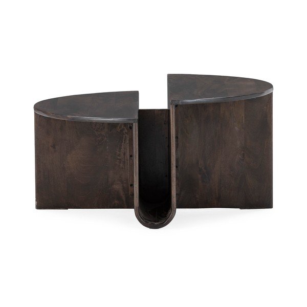 Tumši brūns mango masīvkoka apaļš žurnālgaldiņš ø 80 cm Divya – MOME-image-2