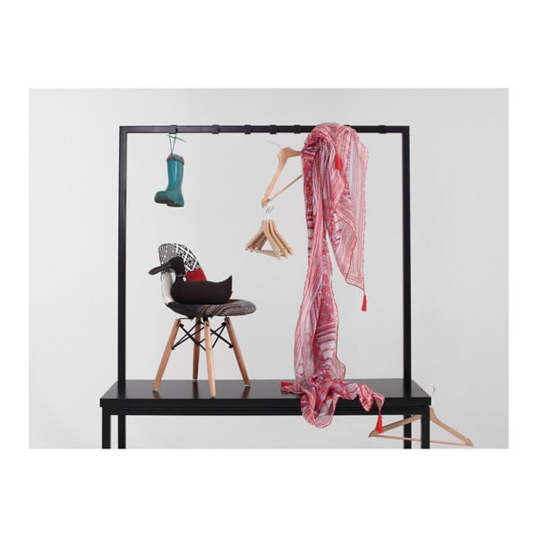 Melns mēteļu statīvs ar melnu soliņu CustomForm Next, platums 120 cm-image-1