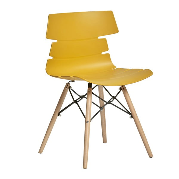 4 dzeltenu ēdamistabas krēslu komplekts Marckeric Iris-image-2