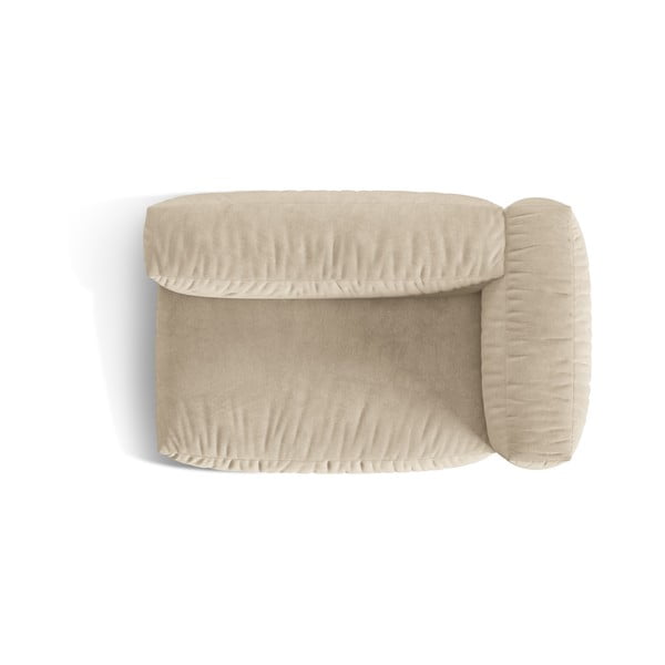 Bēša samta modulārā dīvāna daļa (ar labo stūri) Martina – Micadoni -image-3