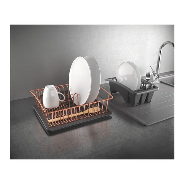 Žāvēšanas paliktnis ar vara krāsas statīvu Metaltex -image-3