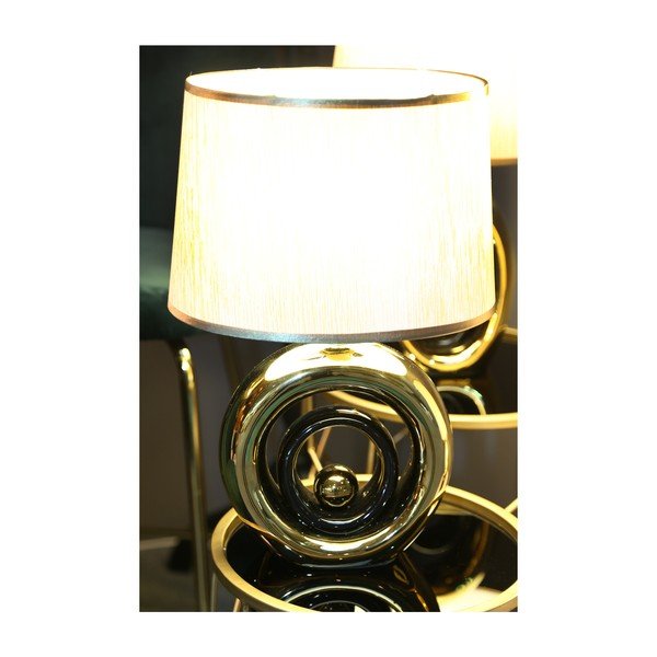 Balta galda lampa ar zeltītu dizainu Mauro Ferretti Round-image-4