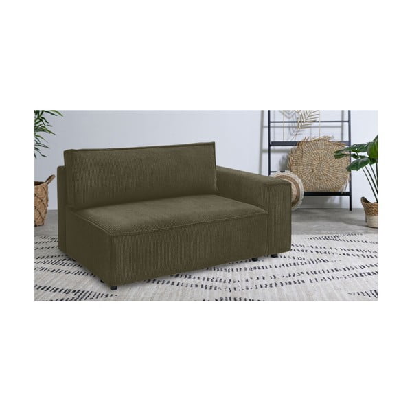 Gaiši zaļš velveta modulārais dīvāns (ar labo stūri) Nihad modular – Bobochic Paris-image-1