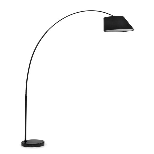 Melna stāvlampa ar auduma abažūru (augstums 189 cm) May – Kave Home