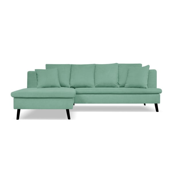 Mint zaļš dīvāns četrām personām ar kreiso šozu Cosmopolitan design Hamptons