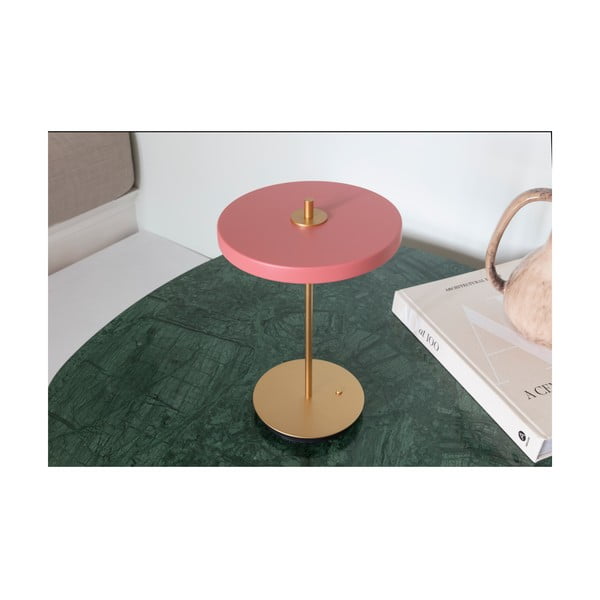 Rozā LED galda lampa ar regulējamu spilgtumu un metāla abažūru (augstums 31 cm) Asteria Move – UMAGE-image-3