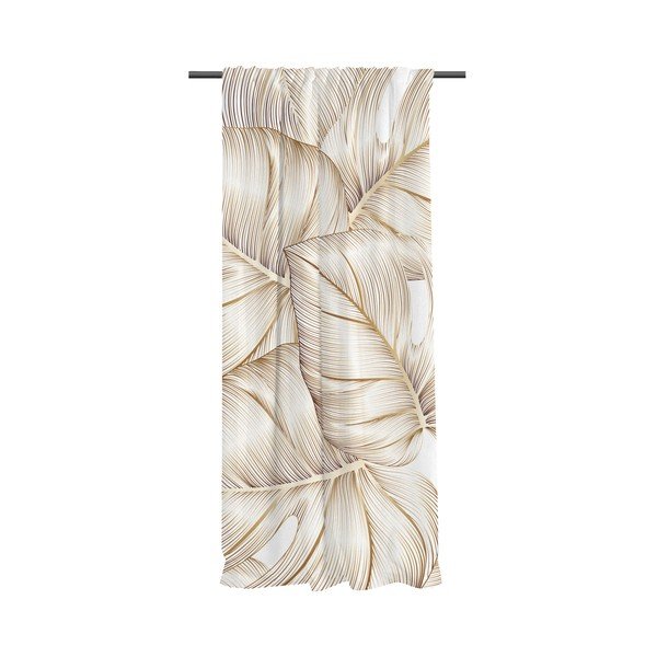 Zelta krāsas aizkars no kokvilnas satīna 110x170 cm Golden Leaves – Butter Kings