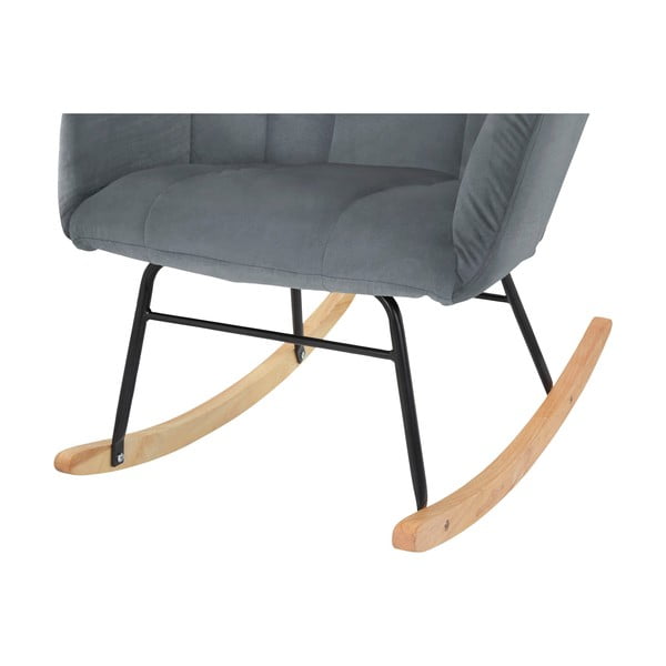 Pelēks samta šūpojošs atpūtas krēsls Elza – Støraa-image-4