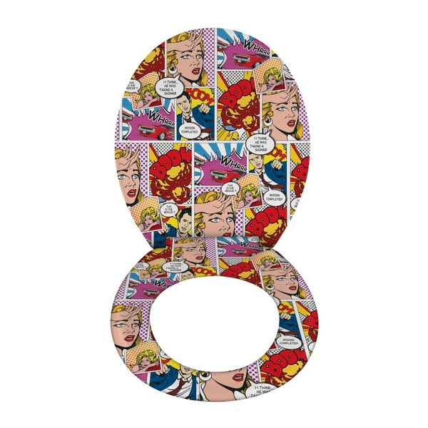 Tualetes poda sēdeklis ar vieglu aizvēršanu Wenko Pop Art, 45 x 37,5 cm-image-2
