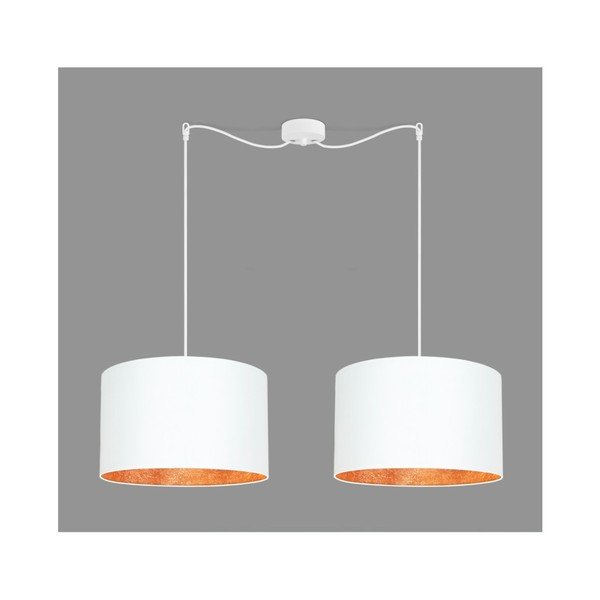 Balta dubultā griestu lampa ar vara krāsas iekšpusi Sotto Luce Mika-image-1