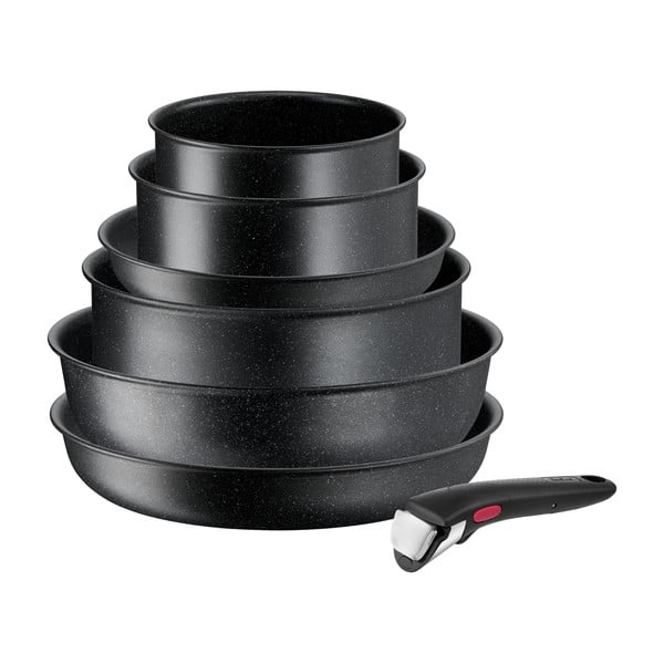 Alumīnija trauku komplekts (7 gab.) INGENIO Black stone L3998702 – Tefal