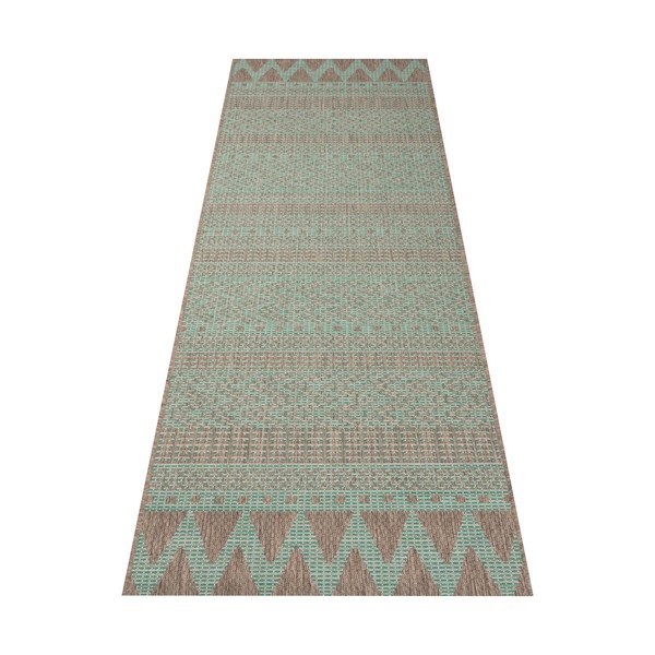 Zaļš un bēšs āra paklājs NORTHRUGS Sidon, 70 x 200 cm-image-2