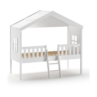 Balta mājiņa/paaugstināta bērnu gulta 90x200 cm Housebed – Vipack