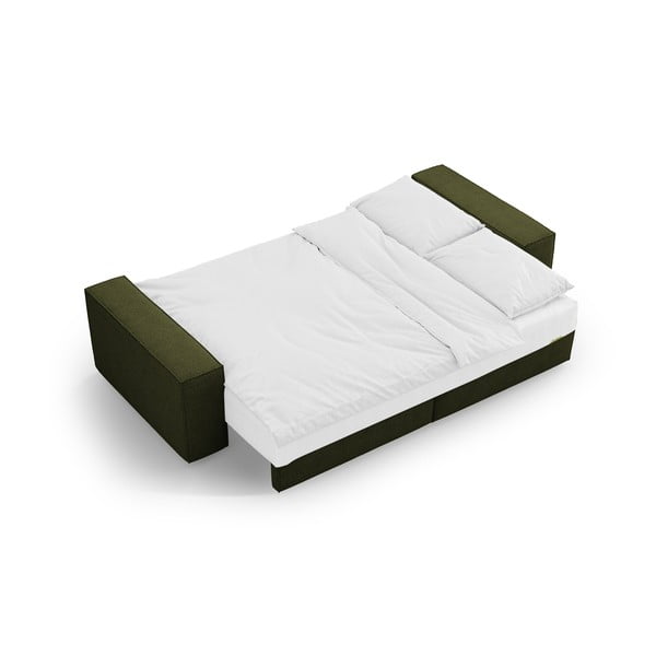 Tumši zaļš salokāms dīvāns no buklē auduma 247 cm Jodie – Micadoni Home-image-4