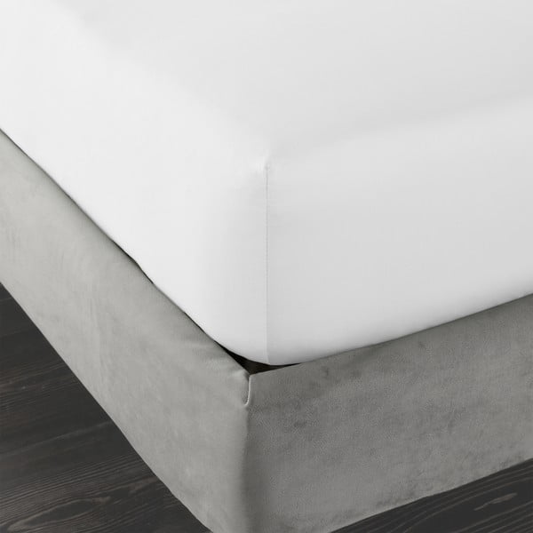 Balts palags no kokvilnas satīna ar gumiju 150x200 cm Cotton Sateen – Bianca-image-3