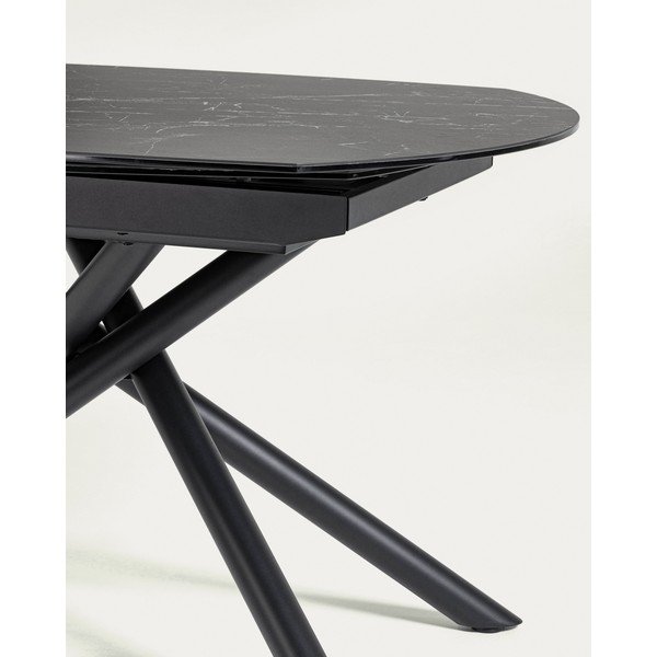 Izvelkams ēdamgalds ar papildu galda virsmu ar keramikas virsmu 100x130 cm Yodalia – Kave Home-image-4