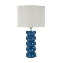 Balta/zila keramikas galda lampa ar auduma abažūru (augstums 46 cm) Torr – Mauro Ferretti