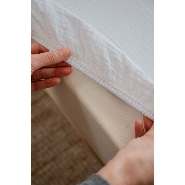Balts muslīna bērnu palags ar gumiju 60x120 cm Burumcuk – Mijolnir-image-3