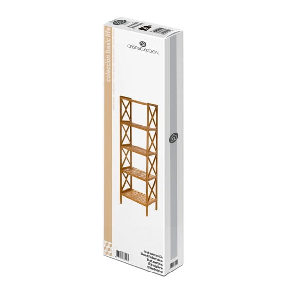 Dabīga toņa bambusa vannas istabas plaukts 36,5x153 cm – Casa Selección-image-4