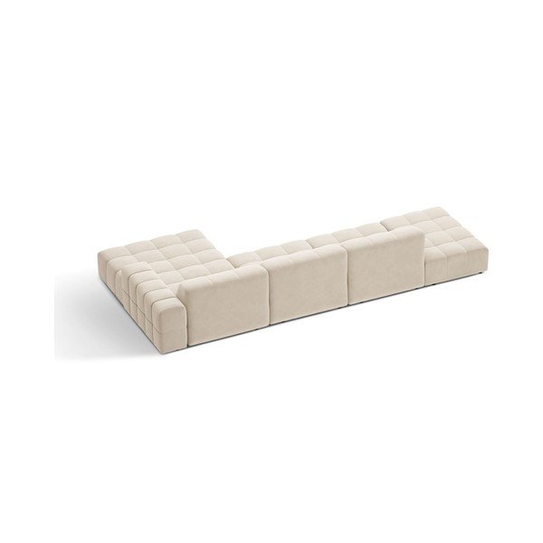 Krēmkrāsas samta stūra dīvāns (ar labo stūri/ar zvilni) Chicago – Cosmopolitan Design-image-2
