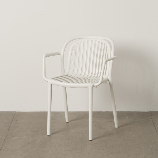 Balts plastmasas pusdienu krēsls Alia – Ixia-image-1