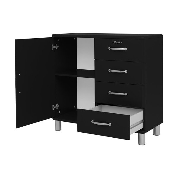 Melna zema kumode 98x92 cm Malibu – Tenzo-image-3